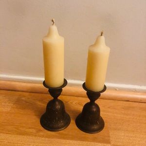 ZY India world gift Vintage service bell Brass Candle holders